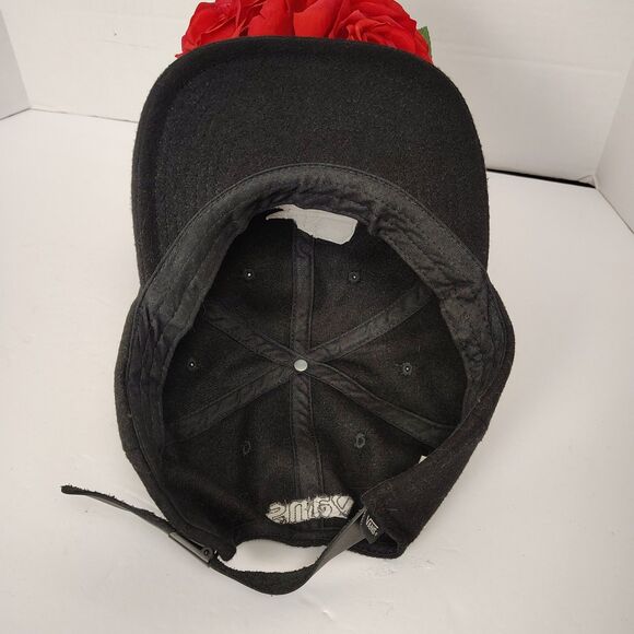 Vans x Sixty Sixers Wool Blend Black Leather Strapback ZD Hat Cap Off The Wall - Picture 7 of 8